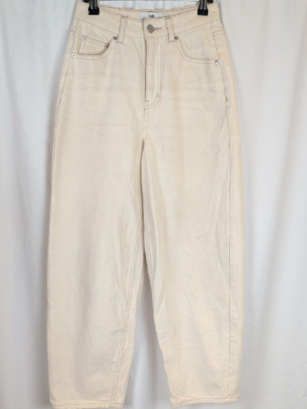 Twik Simons Reggae Fit Organic Cotton Cream Jeans Size 24 High Waist